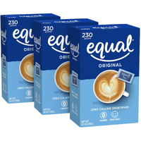 Equal 0 Calorie Sweetener, Sugar Substitute, Zero Calorie Sugar Alternative Sweetener Packets, Sugar Alternative, 230 Count, Pack Of 3