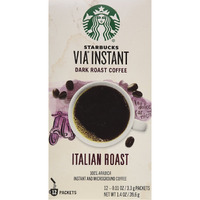 Starbucks Via Ready Brew Italian Roast Coffee 1.4Oz 12 Single Serve Packets