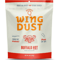 Kosmos Q Hot Buffalo Wing Dust - 5 Oz Bag For Wings, Popcorn & More - Hot Smoky Buffalo Bbq Wings Dry Rub With Cayenne, Blue Cheese & Garlic (Hot Buffalo)