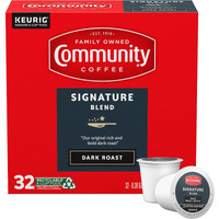 Community Coffee Signature Blend Dark Roast Single Serve Keurig K-Cup Pods 32 Ct Box