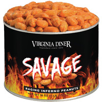 Virginia Diner - Gourmet Natural Savage Raging Inferno Spicy Virginia Peanuts, 18 Ounce Tin
