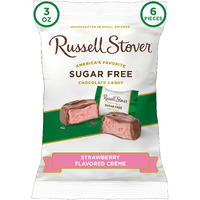 Russell Stover Sugar Free Strawberry Cream With Stevia, 3 Ounce Bag, Pack Of 12