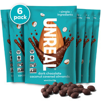 Unreal Dark Chocolate Coconut Almonds (6 Pack) - Certified Vegan, Gluten Free, Fair Trade, Non-Gmo, No Sugar Alcohols Or Soy (6 Bags)