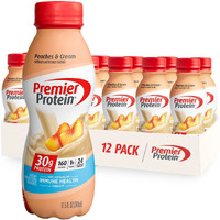 Premier Protein Shake 30G 1G Sugar 24 Vitamins Minerals Nutrients To Support Immune Health, Peaches & Cream, 11.5 Fl Oz (Pack Of 12), Total 138 Fl Oz