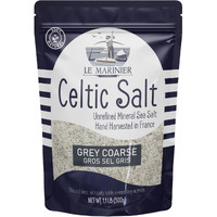 Le Marinier Celtic Salt Grey Coarse Sea Salt, 1.1Lb - 18Oz. +82 Minerals Unrefined French Sea Salt 100% Natural, Hand Harvested Mineral Celtic Salt, Sel Gris (1.1Lb Grey Coarse)
