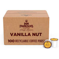 Don Francisco's Vanilla Nut Flavored Medium Roast Coffee Pods - 100 Count - Recyclable Single-Serve Coffee Pods, Compatible With Your K- Cup Keurig Coffee Maker