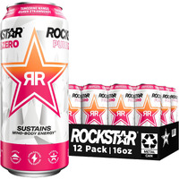 Rockstar Pure Zero Energy Drink, Tangerine Mango Guava Strawberryh, 0 Sugar, With Caffeine And Taurine, 16 Fl Oz (Pack Of 12) (Packaging May Vary)