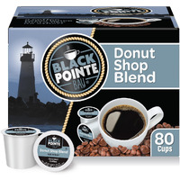 Black Pointe Bay Coffee Donut Shop Blend, Medium Roast, 80 Count, Single Serve Coffee Pods For Keurig K-Cup Brewers