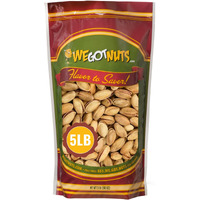 Turkish Antep Pistachios 5 Pounds (80Oz) - Premium Quality Kosher Roasted Pistachios By We Got Nuts - Natural & Healthy Rich Flavor Snack - Whole, & Salted - Air-Tight Resealable Bag Package