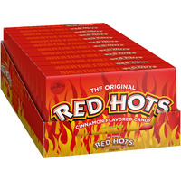 Wonka Red Hots, Cinnamon Flavored Hard Candy, 5.5 Ounce Theater Candy Boxes (Pack Of 12)