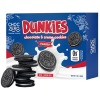 Choczero Keto Chocolate Sandwich Cookies With Creme - Low Sugar Gluten Free Dunkies (1 Box, 9Oz)