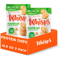 Whisps Cheese Crisps Parmesan Cheese | Protein Chips | Healthy Snacks | Protein Snacks, Gluten Free, High Protein, Low Carb Keto Food (10.8 Oz, 2 Pack)