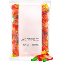 Albanese Candy Mini Assorted Fruit Gummi Worms Gummi Candy, Assorted Flavors: Cherry, Green Apple, Pineapple, Lemon, Orange; Gluten Free Dairy Free Fat Free, 5 Pound (Pack Of 1)