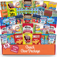 Snack Box Care Package Candy Holloween Variety Pack Snack Box (60 Count) Gift Baskets For Kids Adults Teens Family College Student - Crave Food Birthday Arrangement Candy Chips Cookies