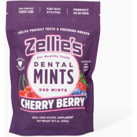 Zellie's |100% Xylitol Sugar Free Cherry Berry Breath Mints | Non-Gmo, Low-Calorie, Gluten Free, Vegan & Kosher Mints (540 Count - Pack Of 1)