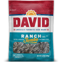 David Roasted And Salted Ranch Jumbo Sunflower Seeds, 5.25 Oz, 12 Pack