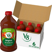 V8 Original 100% Vegetable Juice, 64 Fl Oz Bottle (6 Pack)