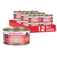Bumble Bee White Flake Crab Meat In Water, 6 Oz Can (Pack Of 12) - 16G Protein & 1G Carb Per Serving - Wild Caught, Flaky, Drain Before Use