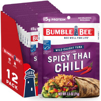 Bumble Bee Spicy Thai Chili Seasoned Tuna, 2.5 Oz Pouches (Pack Of 12) - Ready To Eat - Wild Caught Tuna Packet - 15G Protein Per Serving - Gluten Free