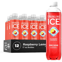 Sparkling Ice, Raspberry Lemonade Sparkling Water, Zero Sugar Flavored Water, With Vitamins And Antioxidants, Low Calorie Beverage, 17 Fl Oz Bottles (Pack Of 12)