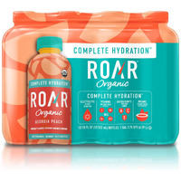 Roar Complete Hydration Organic - Electrolyte Drinks Loaded With Vitamins C, B5, B12 - Non-Gmo, Gluten-Free - Georgia Peach - 12 Pc