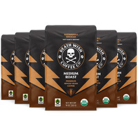 Death Wish Coffee, Medium Roast Whole Bean (10 Oz, 6 Pack)