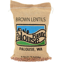 Small Brown Dry Lentils | 5 Lbs Plastic Free Packaging | Family Farmed In Washington State | 100% Desiccant Free | Non-Gmo | 100% Non-Irradiated | Kosher | Field Traced | Burlap Bag