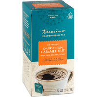 Teeccino Dandelion Caramel Nut Tea - Caffeine Free, Roasted Herbal Tea With Prebiotics, 3X More Herbs Than Regular Tea Bags, Gluten Free - 25 Tea Bags