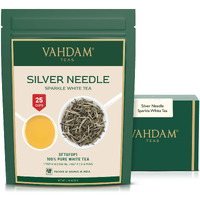 Vahdam, Silver Needle White Tea Loose Leaf (25 Cups/1.76Oz) Gluten Free | Pure Unblended Loose Leaf Tea | Vacuum Sealed | Brew As Hot Tea, Iced Tea Or Kombucha Tea