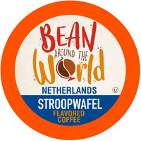 Bean Around The World Flavored Coffee Compatible With 2.0 Keurig K Cup Brewers, Stroopwafel, 40 Count (Pack Of 1)
