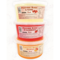 Fanale Popping Boba Pearls For Bubble Tea - 3 Lb (1 Lb X 3) | Strawberry Mango Lychee | Bursting Boba Pearls Bubble 450G X 3 | Fruit Juice Flavor For Shakes, Dessert, Smoothie | Fpb001/002/006-Sp450