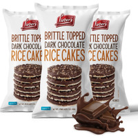 Liebers Thin Chocolate Rice Cakes, Kosher Certified Dairy And Dairy Free Options, Gluten Free Snack (Brittle Topped Dark Chocolate)