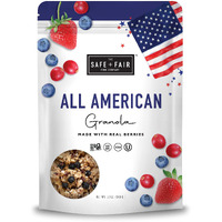 Safe + Fair All American Granola - Gluten-Free, Dairy Free And Vegan Breakfast, Snack Or Dessert - Free From Top 9 Allergens, Trans Fat And Artificial Ingredients - Non Gmo, 12Oz
