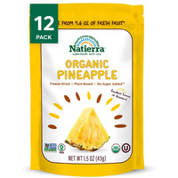 Natierra Nature's All Foods Organic Freeze-Dried Pineapples, Usda Certified Organic, Vegan, Non-Gmo, 1.5 Ounce (Pack Of 12)