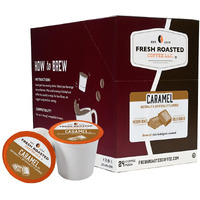 Fresh Roasted Coffee, Caramel, Flavored Coffee Pods, 24 Count