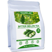 Tearelae - Bitter Melon Tea Bags - 2G X 50 Count - 100% Pure Natural Cut & Sifted Dried Momordica Charantia Slices Herbal Tea - Non-Gmo - Caffeine-Free - Pleasantly Bitter Flavor