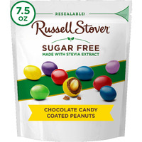 Russell Stover Sugar Free Chocolate Candy Coated Peanut Gems, 7.5 Ounce Bag