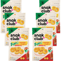 Snak Club Tajin Mango Rings Gummy Candy, Fruit Candy Gummies With Chili And Lime Seasoning, Mild, Gluten-Free And Vegan Snacks, 5 Oz Resealable Bags, 6 Pack