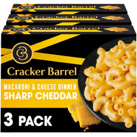 Cracker Barrel Sharp Cheddar Macaroni & Cheese Dinner (3 Ct Pack, 14 Oz Boxes)
