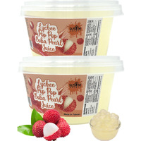 Fusion Select Bursting Bobaz Popping Bobaz Pearls Fruit Tea Snack Toppings (Lychee, 2 Pack)
