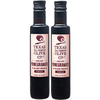 Pomegranate Balsamic Vinegar - Gourmet Barrel Aged Infused Balsamic Vinegar - Great For Dressing Dipping Glazing - No Artificial Flavors Or Added Sugar - Made In Texas (8.5 Oz, 2 Pack)