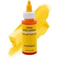 Chefmaster Neon Yellow Liqua-Gel Food Coloring | Vibrant Color | Professional-Grade Dye For Icing, Frosting, Fondant | Baking & Decorating | Fade-Resistant | Easy-To-Use | Made In Usa | 2.3 Oz