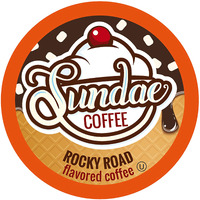 Sundae Ice Cream Flavored Coffee Pods, Compatible With 2.0 Keurig K-Cup Brewer, (Rocky Road) 48 Count