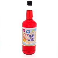 Hypothermias Shaved Ice & Snow Cone Syrup, Shaved Ice Flavor - Quart (32 Fl. Oz) - Peach - Non-Gmo 100% Pure Cane Sugar, Bpa-Free Plastic Bottle, Ready To Use