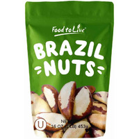 Food To Live - Raw Brazil Nuts, 1 Pound Non-Gmo Verified, Raw, Whole, No Shell, Unsalted, Kosher, Vegan, Keto And Paleo Friendly, Bulk, Good Source Of Selenium, Low Sodium And Low Carb Food.