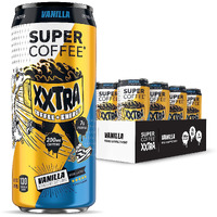 Super Coffee Xxtra, Iced Coffee (0G Added Sugar, 7G Protein, 130 Calories) [Vanilla] 15 Fl Oz, 12 Pack | Iced Coffee, Protein Coffee, Coffee Drinks, Smart Coffee - Soyfree Glutenfree
