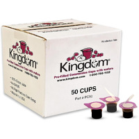Kingdom Prefilled Communion Cup With Wafers(50Ct - Red Juice) Sealed In A Single-Serving Container With One-Year Shelf Life, Perfect For Holy Eucharist Celebration In Hospitals, Summer Camps,And More!