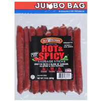 Old Wisconsin Hot & Spicy Twisted Link Sausage Snack Sticks, 14Oz Resealable Package, Naturally Smoked, Ready To Eat, High Protein, Low Carb, Keto, Gluten Free