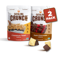 Catalina Crunch Cereal Variety Pack, Cinnamon Toast & Dark Chocolate (2 Flavors) | Low Carb, Zero Sugar, Gluten & Grain Free, Fiber | Vegan Snacks, Protein Snacks | Breakfast Protein Cereal | Keto Friendly