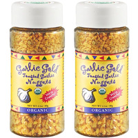 Garlic Gold Toasted Garlic Nuggets, Crunchy Roasted Garlic Seasoning, Usda Certified Organic Salad Topper, Keto Paleo Friendly (2.1 Ounces, 2 Pack)